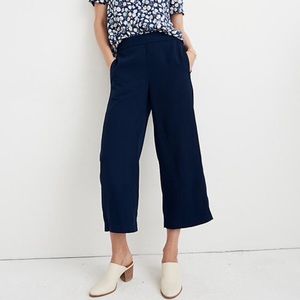 Madewell Huston pull on crop pants navy Small